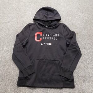 Cleveland Guardians Hoodie Youth Large Black MLB Baseball Nike Dri-FIT Pullover